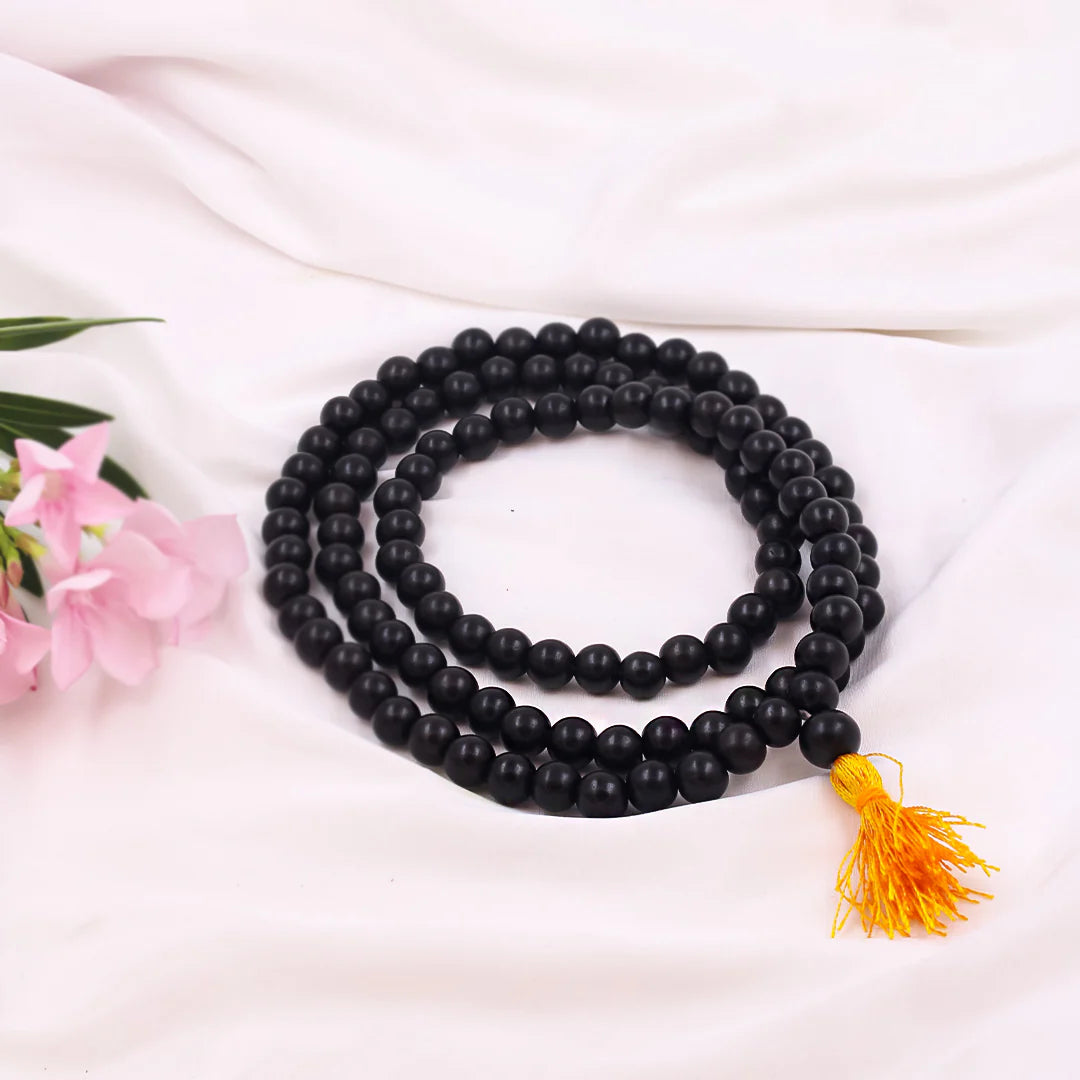108+1 Divya Karungali Mala - Natural Ebony Wood Beads (Govt. Certified)