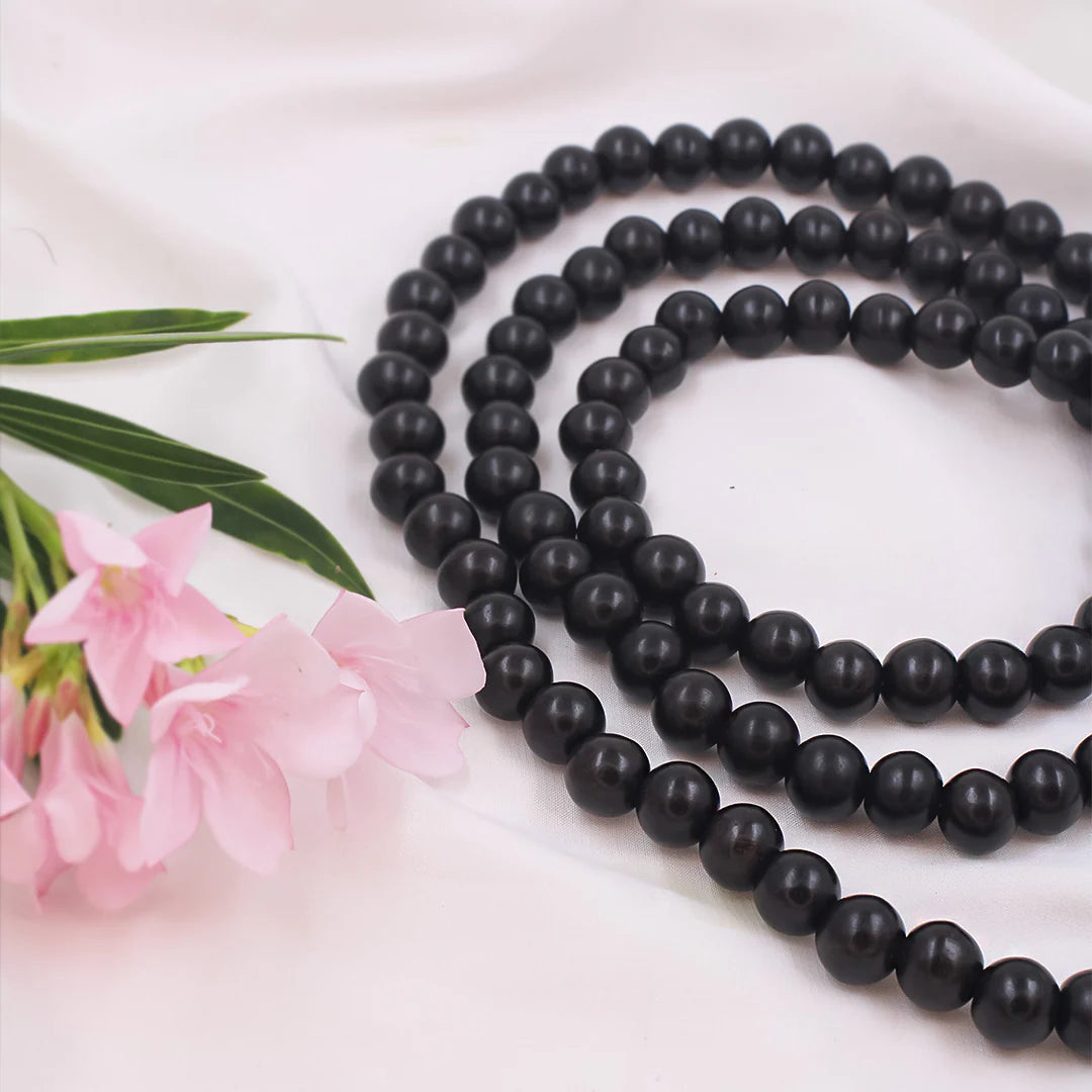 108+1 Divya Karungali Mala - Natural Ebony Wood Beads (Govt. Certified)