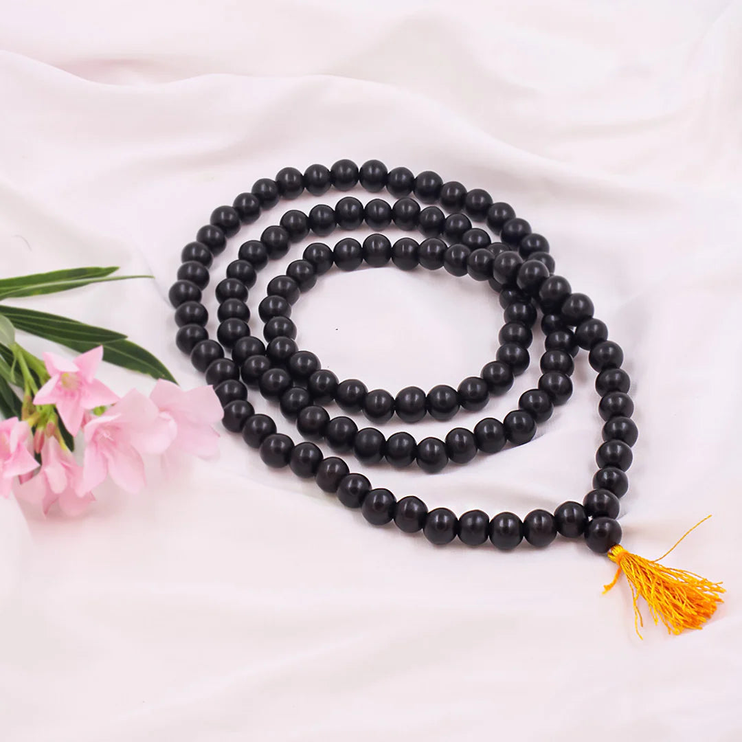 108+1 Divya Karungali Mala - Natural Ebony Wood Beads (Govt. Certified)