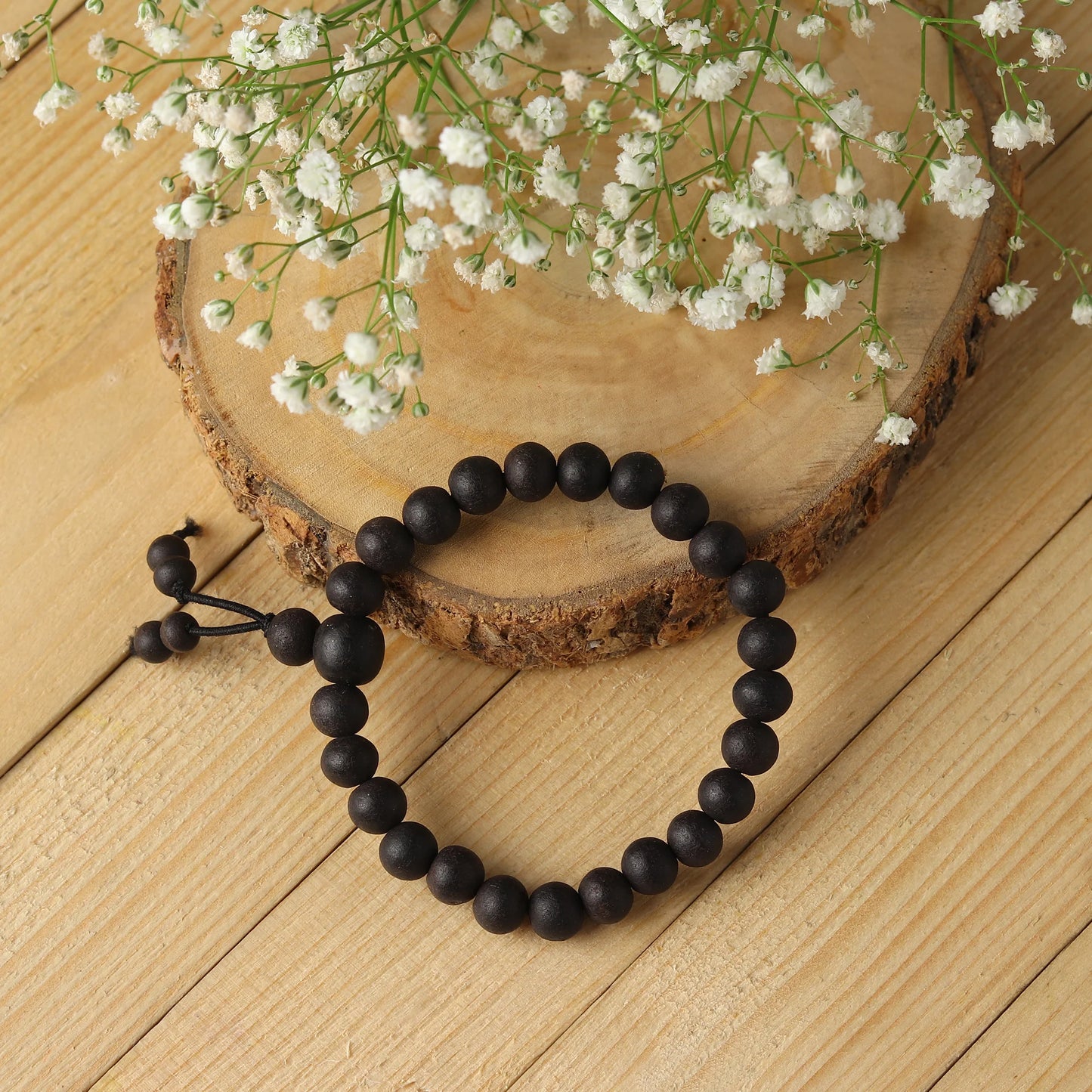 Karungali Malai Bracelet - Original Ebony Wood Beads (Govt. Certified)