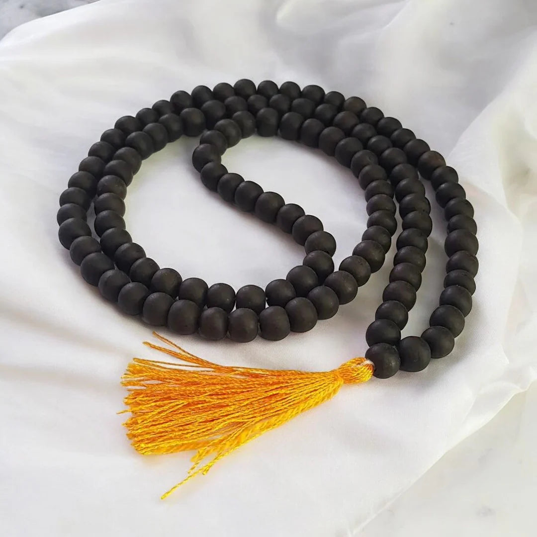 108+1 Divya Karungali Mala - Natural Ebony Wood Beads (Govt. Certified)
